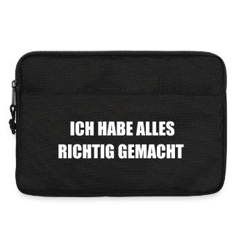 Ich habe alles richtig gemacht, lustiger Spruch - Laptoptasche 13" - Schwarz - Vorne