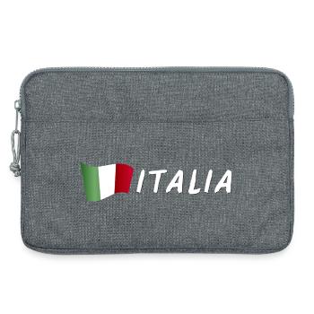 Lettrage ITALIA avec drapeau - Sacoche pour ordinateur portable 13 pouces - gris chiné - Devant