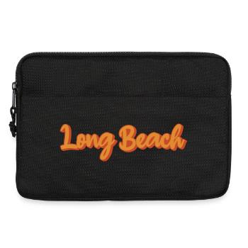 Long Beach Retro Font in Orange - Laptop bag 13" - black - Front