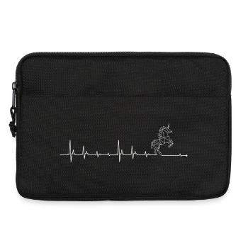 Geometrisches Reh auf der EKG-Linie - Laptoptasche 13" - Schwarz - Vorne