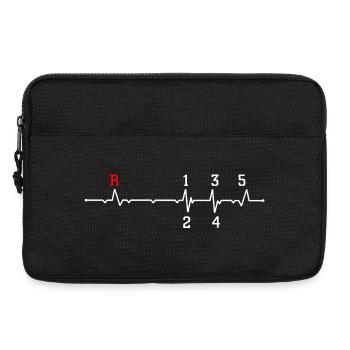 R Pulse ECG Beat Design - Laptop bag 13" - black - Front