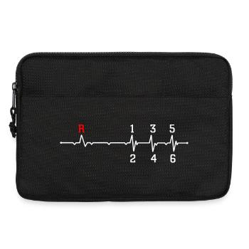 R Heartbeat Rhythm ECG Line Design - Laptop bag 13" - black - Front