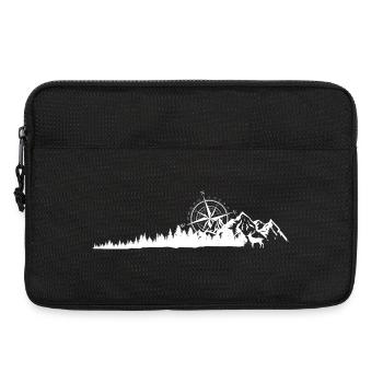 Kompass Bergkamm Silhouette - Laptoptasche 13" - Schwarz - Vorne