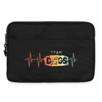 Pulse chiens signe logo rétro vintage battement de coeur - Sacoche pour ordinateur portable 13 pouces - noir - Devant