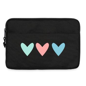 CŒUR. CŒURS. COEUR. SAINT VALENTIN. LOVE. AMOUR - Sacoche pour ordinateur portable 13 pouces - noir - Devant