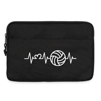 Volley-ball Heartbeat Love Joueur de volley-ball Pulse Logo - Sacoche pour ordinateur portable 13 pouces - noir - Devant