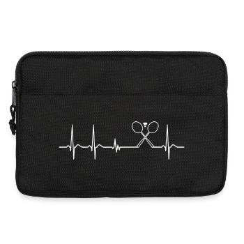 Herzschlag Liebe Badminton Spieler Trainer - Laptoptasche 13" - Schwarz - Vorne