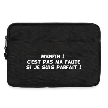 La perfection au masculin (blanc) - Sacoche pour ordinateur portable 13 pouces - noir - Devant