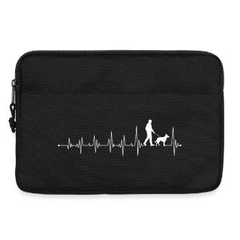 Heartbeat Walk mit Hund - Laptoptasche 13" - Schwarz - Vorne