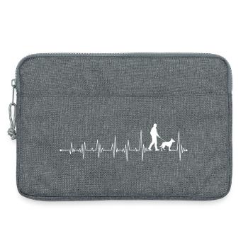 Promenade Heartbeat avec le chien - Sacoche pour ordinateur portable 13 pouces - gris chiné - Devant