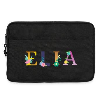 Nom ELIA orné de fleurs - Sacoche pour ordinateur portable 13 pouces - noir - Devant