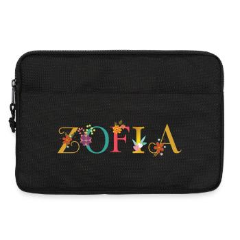 ZOFIA name decorated with flowers - Laptop bag 13" - black - Front