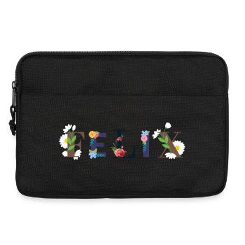Le nom FELIX décoré de fleurs - Sacoche pour ordinateur portable 13 pouces - noir - Devant