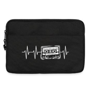 Kassette Herzschlag Musik - retro vibes - Laptoptasche 13" - Schwarz - Vorne