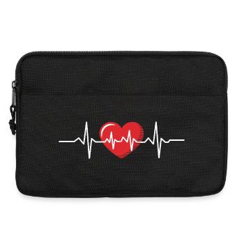 Heartbeat Cardiogram Design - Laptop bag 13" - black - Front