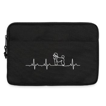 Caniche minimaliste Heartbeat Dog Lovers Gift - Sacoche pour ordinateur portable 13 pouces - noir - Devant