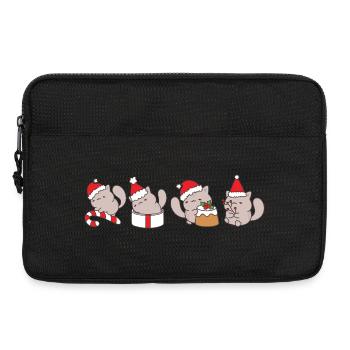 Chat à Noël - Sacoche pour ordinateur portable 13 pouces - noir - Devant