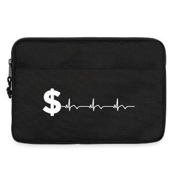 Dollar Sign $ ECG Heartbeat - Laptop bag 13" - black - Front