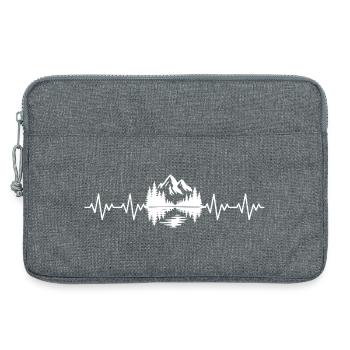 ECG de montagne battement cardiaque - Sacoche pour ordinateur portable 13 pouces - gris chiné - Devant