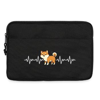 Shiba Inu ECG Battement de cœur - Sacoche pour ordinateur portable 13 pouces - noir - Devant