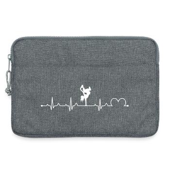 Hip Hop Dancer Heartbeat EKG Streetwear Breakdance - Laptop bag 13" - heather grey - Front