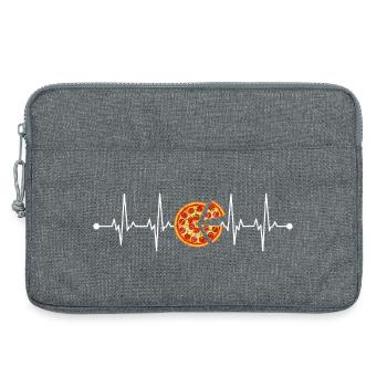 Battement de cœur de pizza - Sacoche pour ordinateur portable 13 pouces - gris chiné - Devant