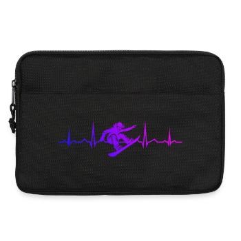 Motif classique de snowboard pour femmes - Sacoche pour ordinateur portable 13 pouces - noir - Devant