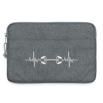 Conception de fitness avec haltère cardiaque - Sacoche pour ordinateur portable 13 pouces - gris chiné - Devant