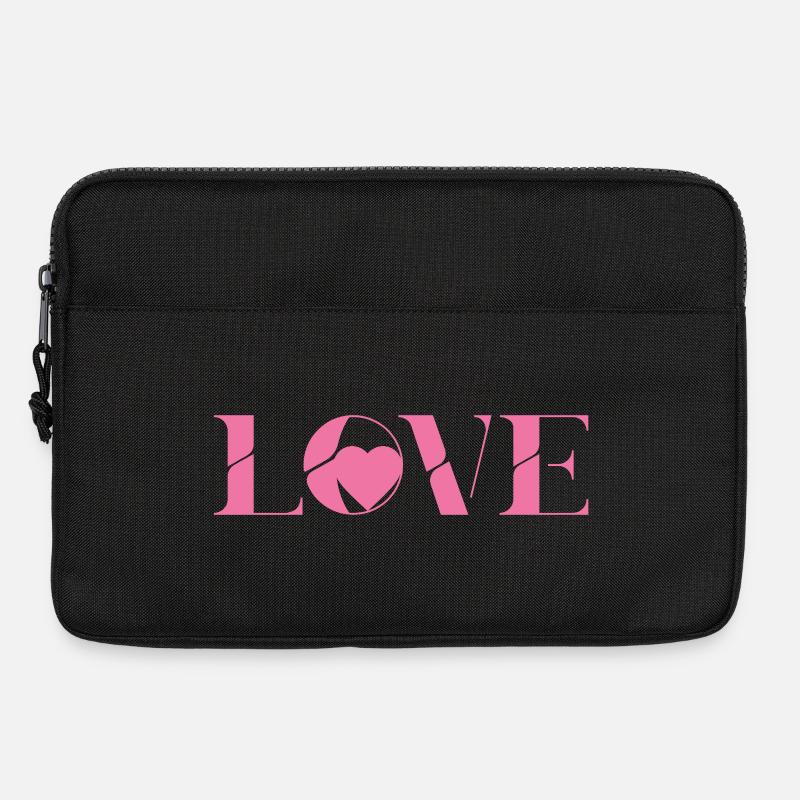 Pink Love Text Design - Laptop bag 13" - black
