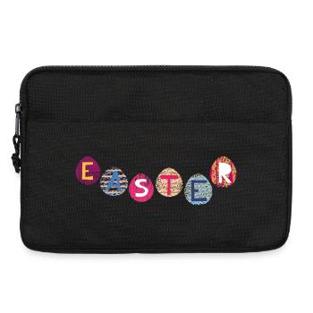 Osterbuchstaben auf bunten Eiern - Laptoptasche 13" - Schwarz - Vorne
