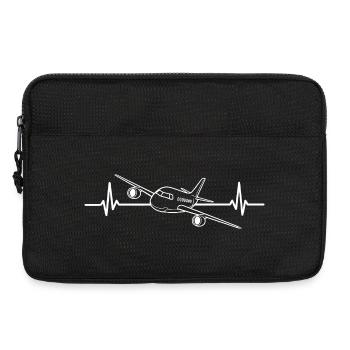 Flugzeug mit Herzschlag Flugzeuge Liebe  - Laptoptasche 13" - Schwarz - Vorne