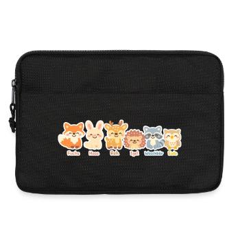 Niedliche Waldtiere Serie im Clipart-Stil - Laptoptasche 13" - Schwarz - Vorne