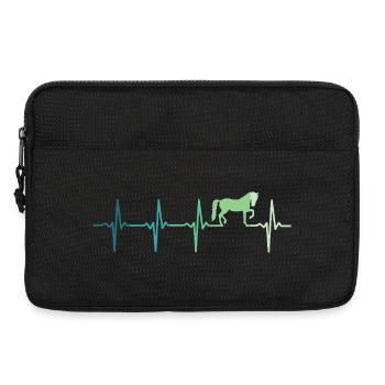 cheval battement de coeur équitation dressage - Sacoche pour ordinateur portable 13 pouces - noir - Devant