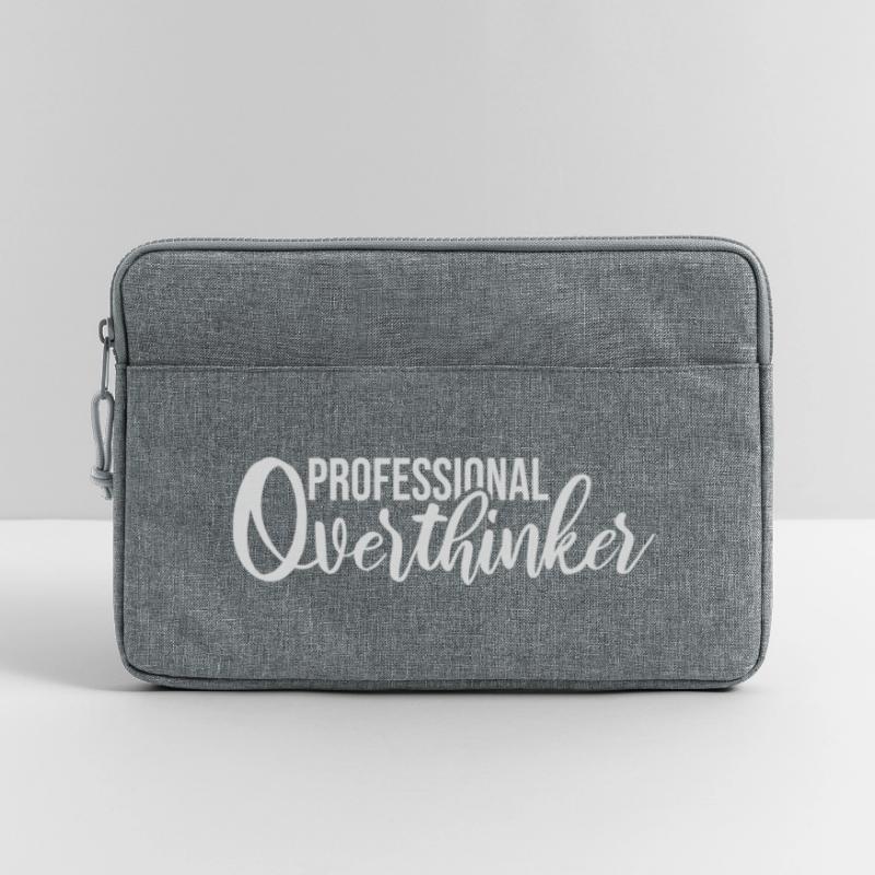 Professional Overthinker Funny Brooding Anxiety Logo Laptop bag 13"