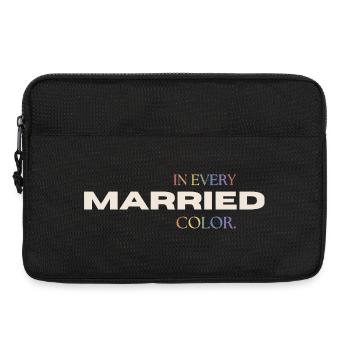 Married in every Color Pride Regenbogen Typografie - Laptoptasche 13" - Schwarz - Vorne