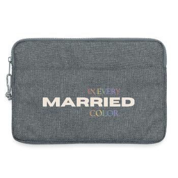 Mariés dans toutes les couleurs de la Fierté Arc-en-ciel Typographie - Sacoche pour ordinateur portable 13 pouces - gris chiné - Devant