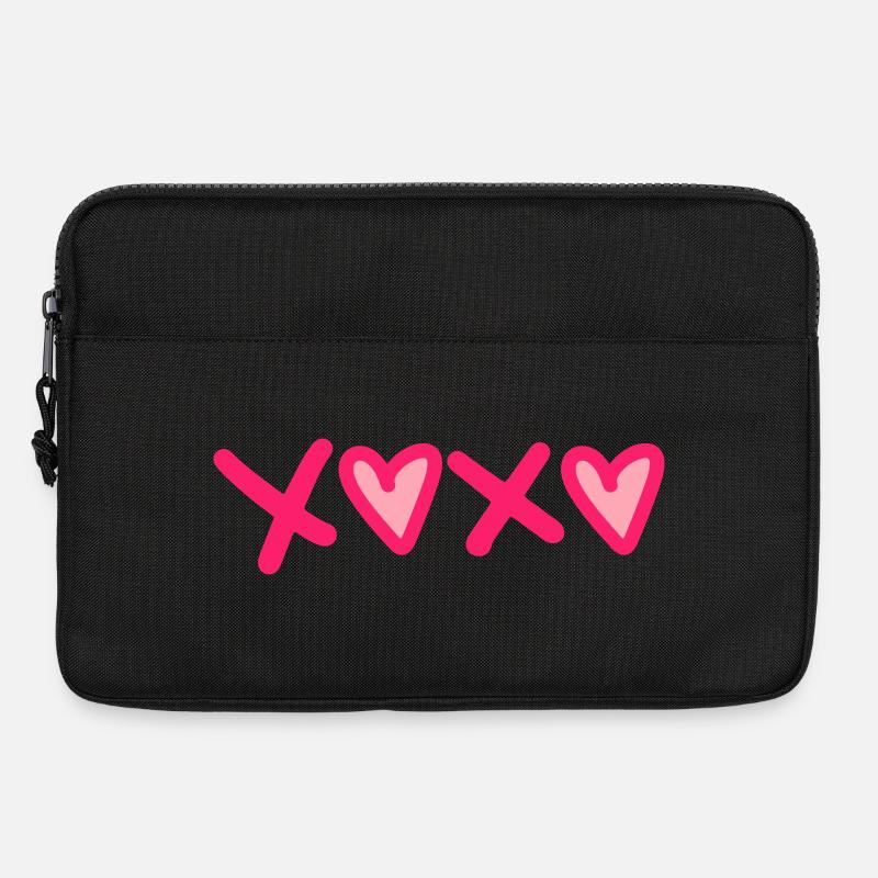 XOXO Herzen - Pink Love Statement - Laptoptasche 13" - Schwarz
