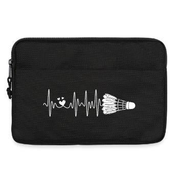 Badminton heartbeat for badminton players - Laptop bag 13" - black - Front