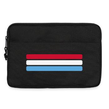 Luxemburg Flagge Minimal - Fahne Fan Streifen Desi - Laptoptasche 13" - Schwarz - Vorne