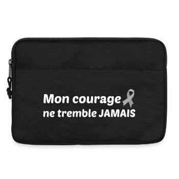 Mon courage ne tremble jamais, parkinson's warrior - Sacoche pour ordinateur portable 13 pouces - noir - Devant