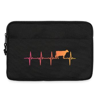 Kuh Sonnenuntergang Herzschlag Kuh Bauer - Laptoptasche 13" - Schwarz - Vorne