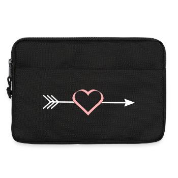 pinkes Herz rosa rot Pfeil Herzen Valentinstag - Laptoptasche 13" - Schwarz - Vorne