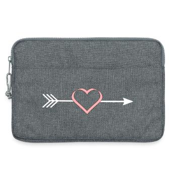 pinkes Herz rosa rot Pfeil Herzen Valentinstag - Laptoptasche 13" - Grau meliert - Vorne