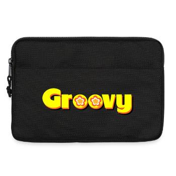Groovy 70s Flower Blossom - Laptop bag 13" - black - Front