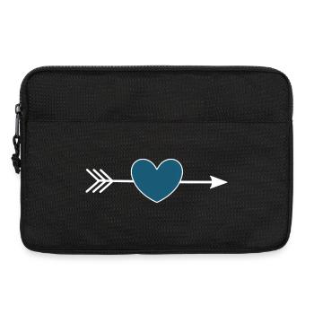 Cœur bleu avec flèche cadeau de la Saint-Valentin - Sacoche pour ordinateur portable 13 pouces - noir - Devant