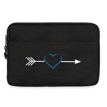 Cœur bleu avec flèche cadeau de la Saint-Valentin - Sacoche pour ordinateur portable 13 pouces - noir - Devant