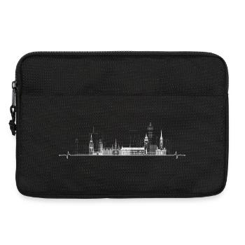 Urbane Skyline Puls Linie Kunst - Laptoptasche 13" - Schwarz - Vorne