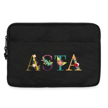 Nom ASTA décoré de fleurs - Sacoche pour ordinateur portable 13 pouces - noir - Devant