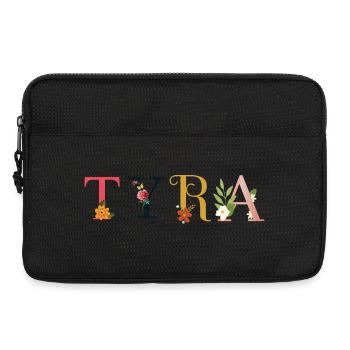 TYRA Name Adorned with Flowers - Laptop bag 13" - black - Front