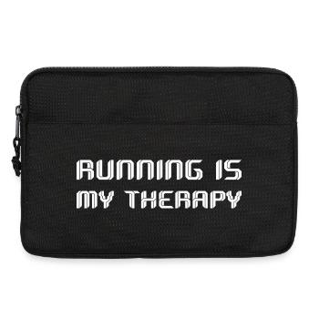 Running Is My Therapy Motivational Design - Laptop bag 13" - black - Front